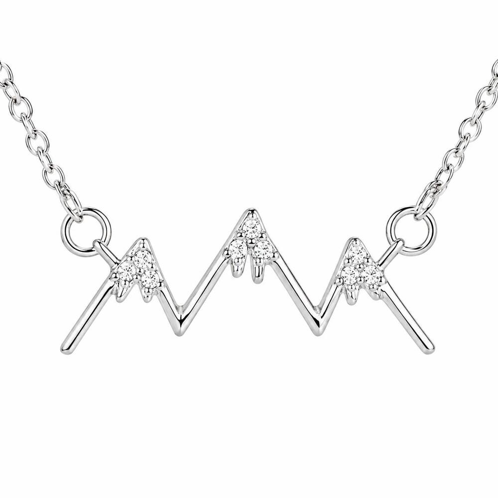 NEW GABI SALAZAR DESIGNS women's rocky mountain 3-peak necklace in silver